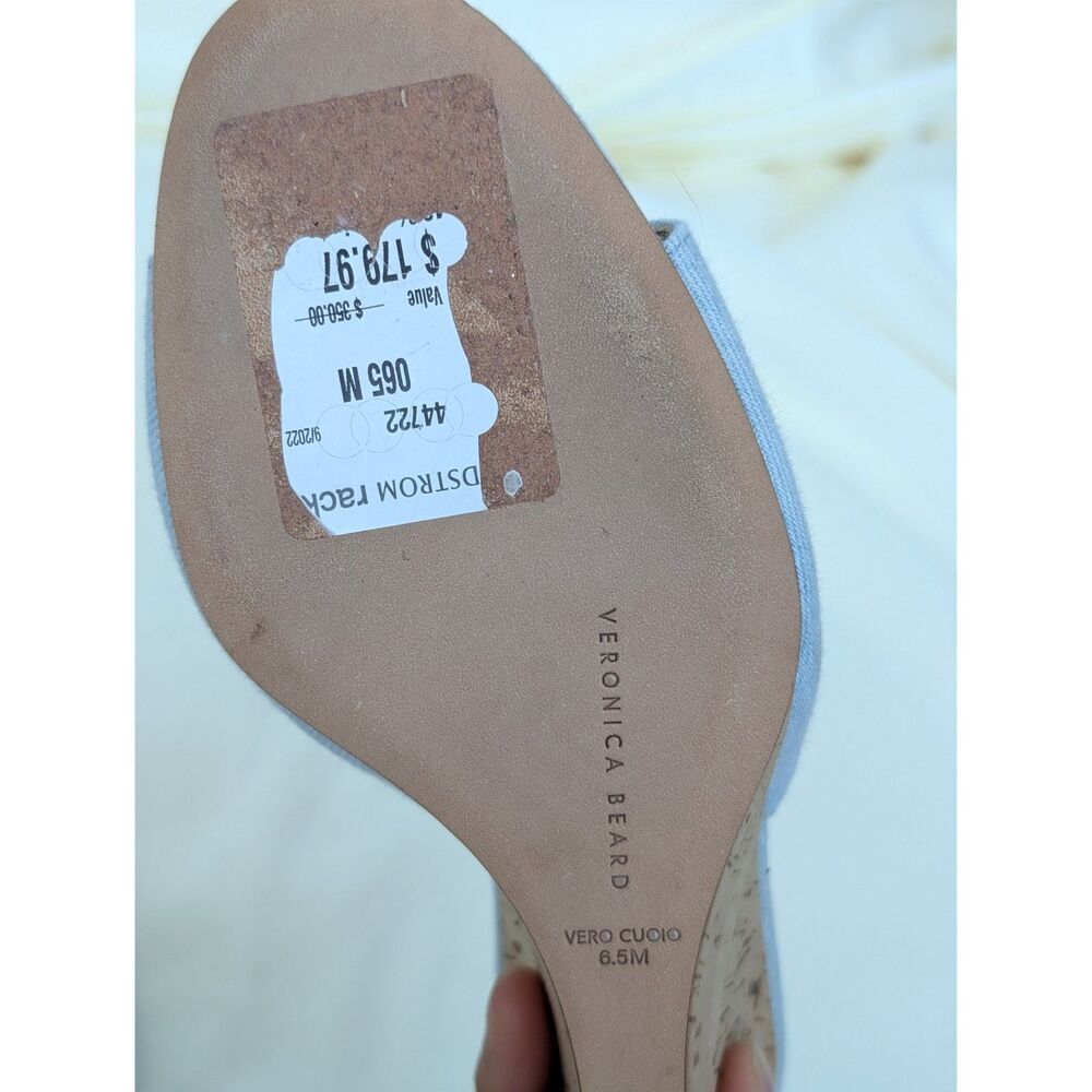 Veronica Beard Dali Slide Wedge Sandals Shoes Light Blue Denim Sz 6.5M - Picture 12 of 16